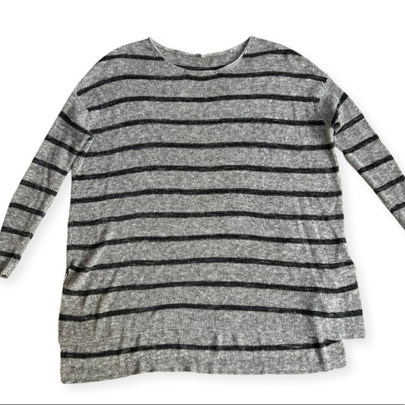 Free People gray striped tunic sweater size XS - Picture 3 of 6
